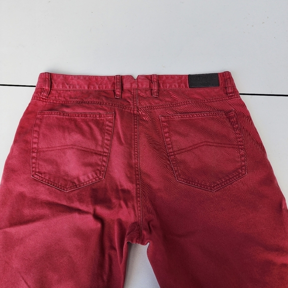 Saks Fifth Avenue Burgundy Red Pants Jeans Mens Pima Cotton Modal Soft Sz 34 - Picture 11 of 12